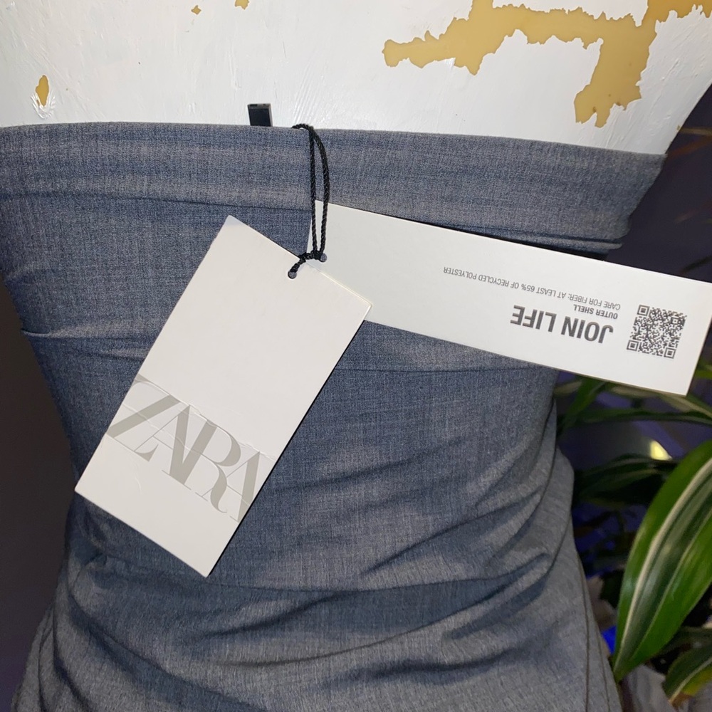 💙 Zara BNWT Elegant Strapless Gray Body Suit - Picture 5 of 11